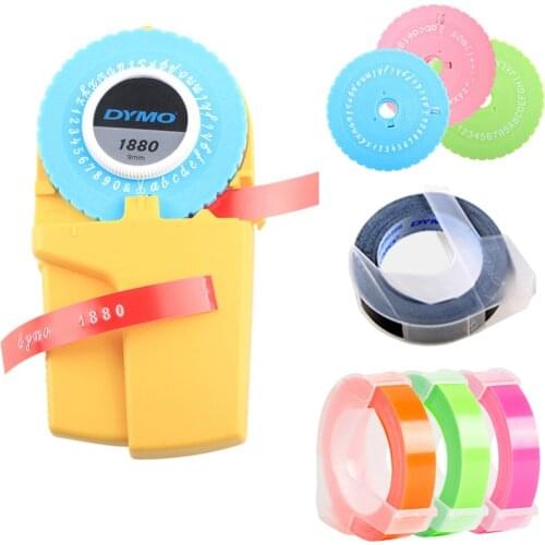 Dymo 1880 embossing label maker or 3rolls tape for 9mm(3/8'') Manual Typewriter 3D PVC plastic label Printer