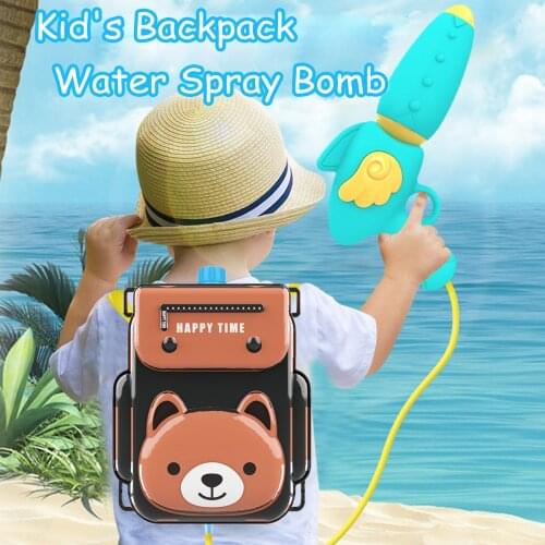 Cartoon Bear Animal Water Spray Toy Backpack Blaster Water Gun Long Range Water Sprayer Summer Children Kids Outdoor Beach Toys