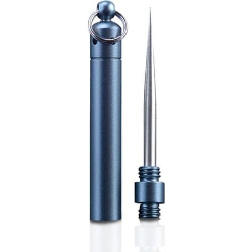 Outdoor EDC Toothpick Bottle Fruit Fork Titanium Toothpick With Protective Case Holder Portable Multi Camping Picnic Tools