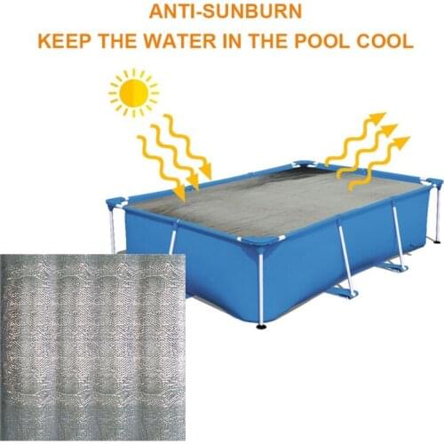 Rectangular Pool Cover Heating Solar Tarpaulin Swimming Pool Heat Insulation Film for Indoor Outdoor Pool Accessories 4 Sizes