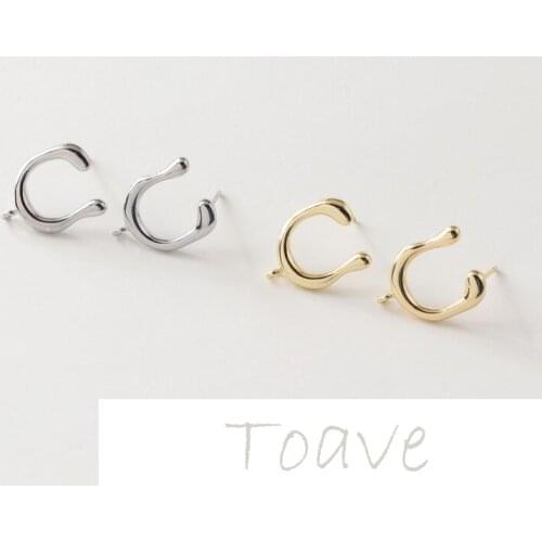 Gold-covered earrings earrings diy jewelry simple temperament silver needle material accessories