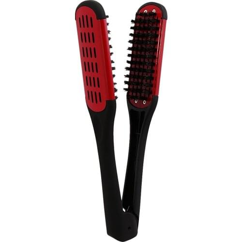 Boar Bristle Hair Straightener Detangling Brush Straightening Comb for All Hair Type