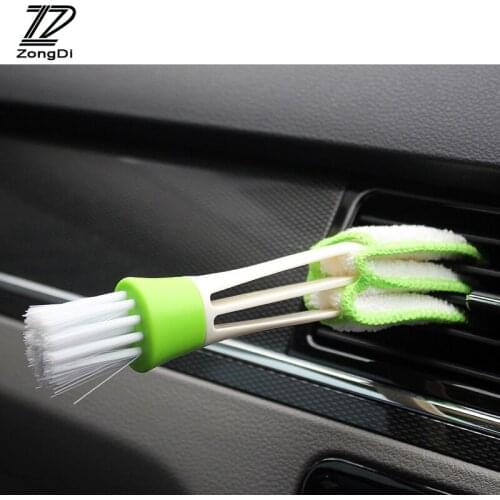 ZD 1Pc Car Double-head Cleaning Brush Multi-Functional air outlet for Ford fiesta Citroen c4 Honda civic Nissan juke accessories