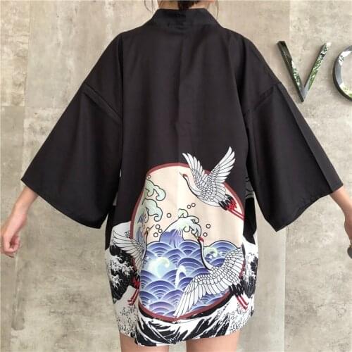 Yukata Female Kimono Cardigan Shirt Harajuku Kawaii Style Kimonos Woman 2020 Blouse Obi Haori Japanese Streetwear