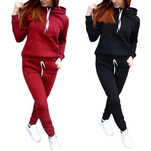 Womens Tracksuit Hoodies M/ L/ XL/ XXL 2 Piece Set Sweatshirt Top + Pants Women Sport Suit Spring And Autumn Sportswear 3 Color