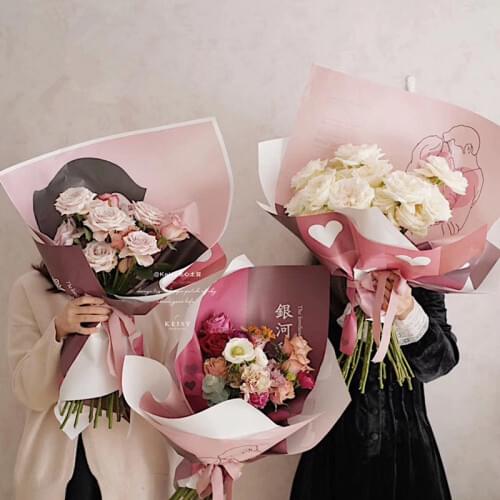 10pcs/lot Valentines Day Flower Wrapping Paper Lover Rose Wedding Christmas Decoration Paper Bouquet Packaging Material