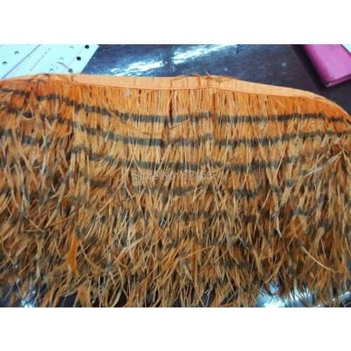 10yards/lot! 5-6inches height! VOGUE OSTRICH Feather Fringe / Orange and black,Ostrich Fringe feather,freeshipping