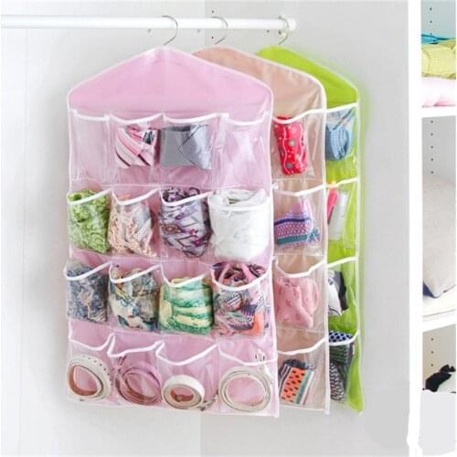 16Pocket Foldable Hanging Bag 4 Layer Folding Shelf Bag Purse Handbag Organizer Door Sundry Pocket Hanger Storage Closet Hanger