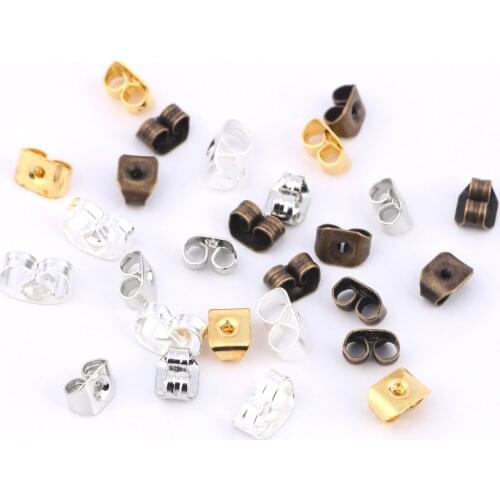 200/400Pcs Butterfly Earrings Back Metal Stopper Studs Ear Plugging For Diy Earring Jewelry Findings Accessories