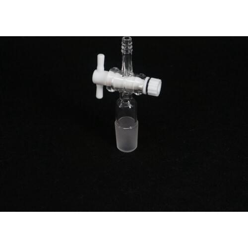 24/29 Joint Lab Glass Straight Adapter With PTFE Stopcock 125mm Length Ware