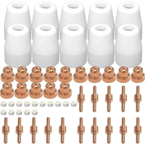 55 Pcs Plasma Cutting Consumables (Standard) Fit for Cut40 50 with Plasma Cutter Torch PT31 LG40 Retail