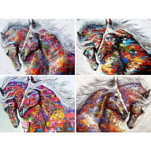 YI Bright 5D DIY Diamond Painting Horse Full Square Round Drill Diamond Embroidery Animal Picture Of Rhinestone Handmade Gift