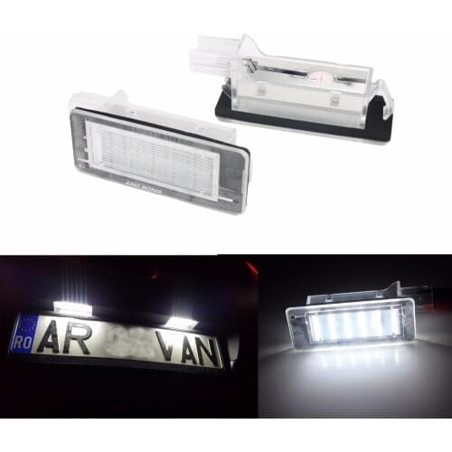 ANGRONG 2x White Canbus LED License Number Plate Light For Renault Espace IV 2003-2010, Renault Fluence 2009-2016(CA325)