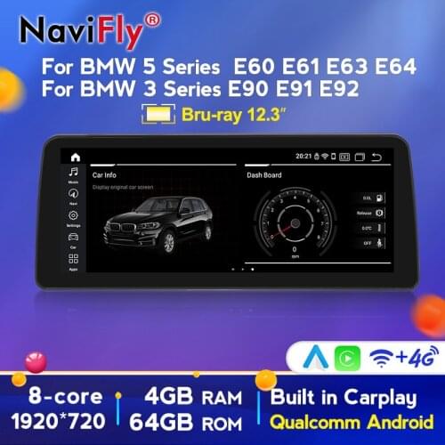 8.8inch touch screen Pure android10.0 4G RAM 64G ROM Car dvd Navi Player For for BMW 5 Series E60 E61 E63 E64 E90 E91 CCC CIC