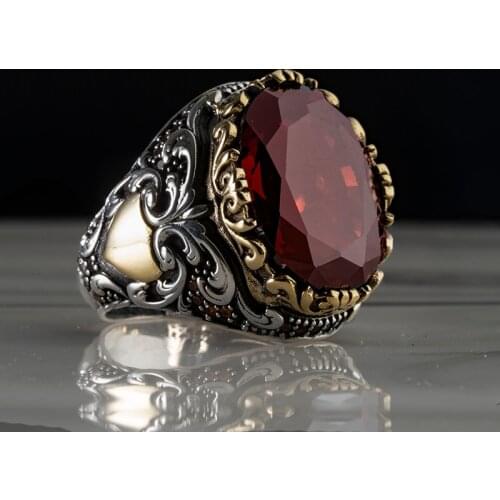 Guaranteed High-quality 925 Sterling Silver AGATE STONE ring Jewelry Made in Turkey in a luxurious way for men with gift