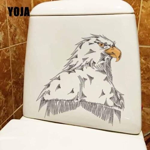 YOJA 22.8X23.5CM Home Decor Wall Sticker Hand Painted Cartoon Owl Mural Toilet Seat Decal T5-0608