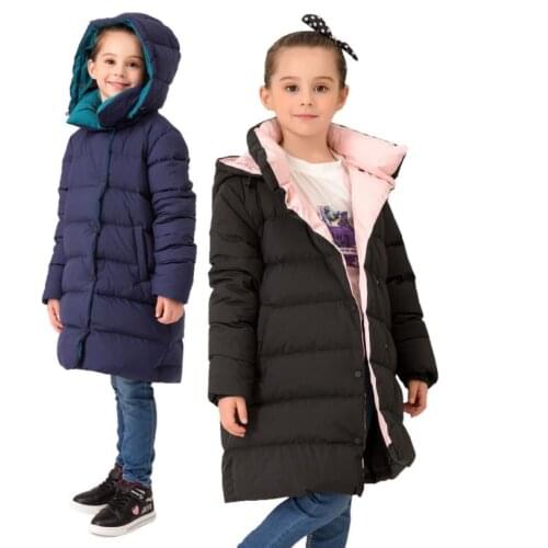 Children girls down jackets 2019 winter new warm winte duck down coats teenage school clothes kids outerwear tops 6-14Y ws919