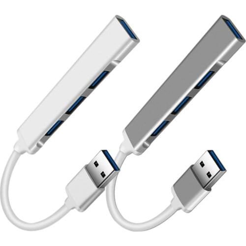 5Gbps 4-Port USB Hub Portable HUB Splitter Aluminum 4 in 1 Docking Station Multiport Adapter Dongle with USB 3.0 USB 2.0 Ports