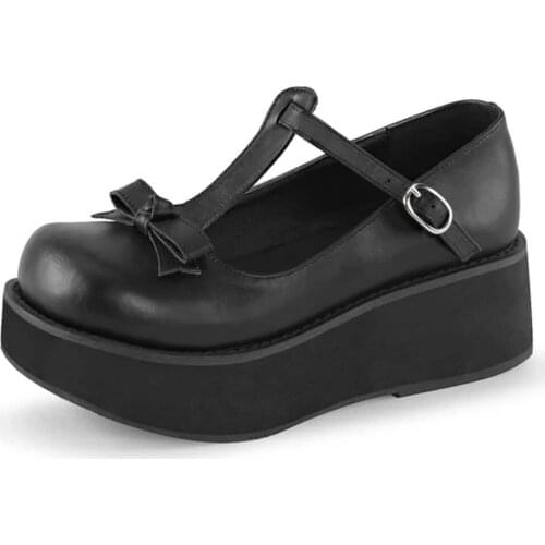 Dropshipping 2021 Student College Girl Lolita Shoes Cosplay Jk Uniform Women Flats Mary Jane Platform Goth Plus Size 42 43