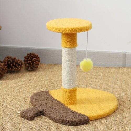 Nut-Shaped Sisal Cat Scratching Post Cat Tower Jumping Platform Wear-Resistant Kitten Climbing Frame Protecting Furniture Toys