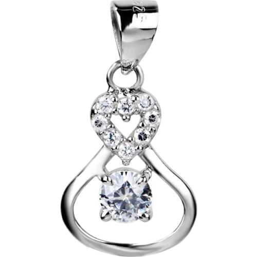 GND0220 New 925 Sterling Silver Lovely Sweet Beauty Infinity Love Crystal CZ Necklaces Pendants , Jewelry Gift For Women