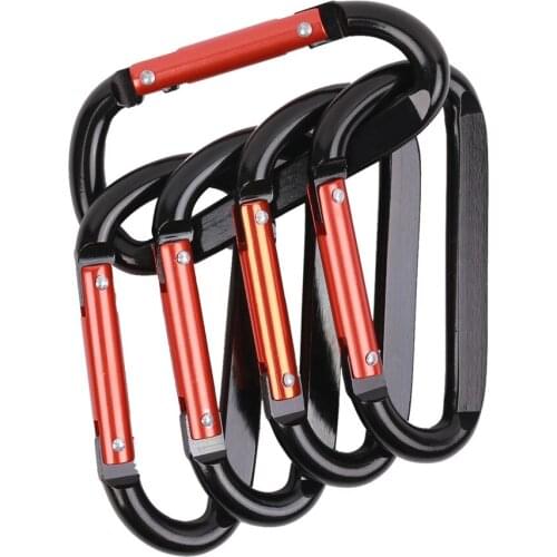 5Pcs Aluminum Alloy Carabiner Outdoor Keychain Camping Climbing Survival Snap Clip Tactical D-Ring Buckle Hanging Buckle Tool