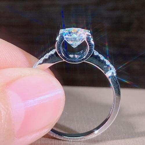 18K Au750 White Gold Women Wedding Party Engagement Ring 1 2 3 4 5 Carat Round Moissanite Diamond Ring Heart Trendy Classic Gift