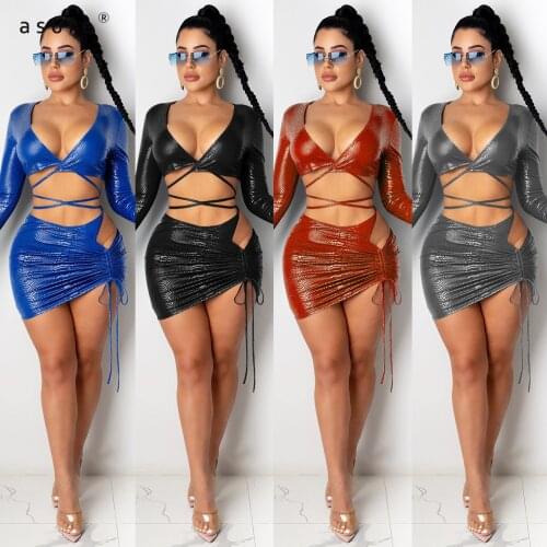 Two Piece Tracksuit Women 2021 Fashion Clothing Office Suits Female 2 Piece Crop Top And Skirt Sets Sexy Club Outfits C3754