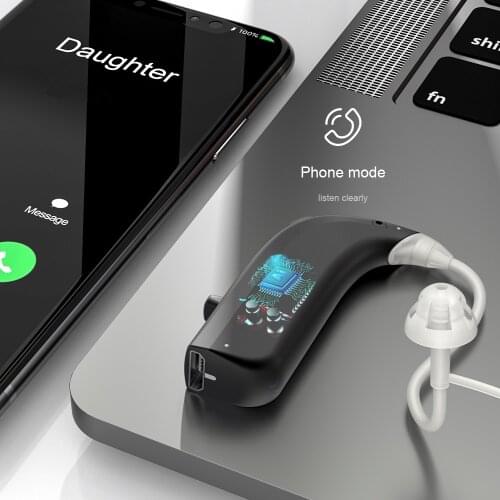 Mini Bluetooth Hearing Amplifiers Rechargeable Digital Hearing Aids Audifonos Ear Sound Amplifier Enhancer Call Music TV