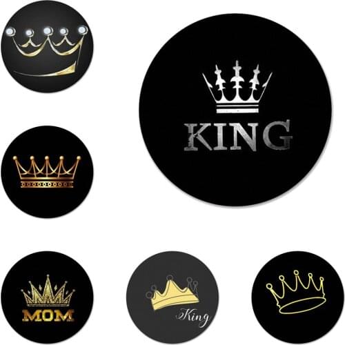 Cartoon Crown King and Queen Badge Brooch Pin Accessories For Clothes Backpack Decoration gift