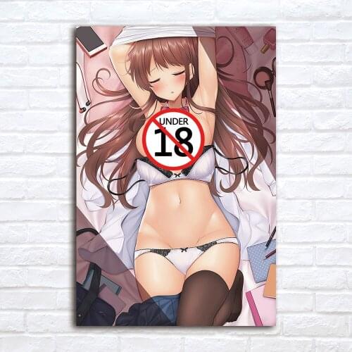 Cartoon Sexy Kawaii Girl Canvas Painting Contemporary Pop Art Adult Anime Poster Print Wall Picture for Living Room Home Decor