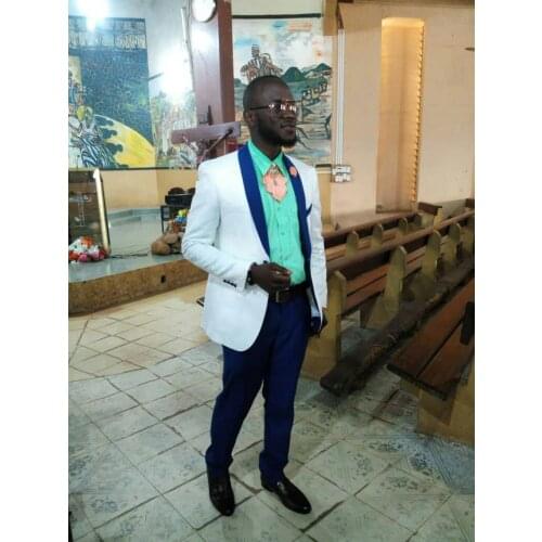 Mens Suit Latest Coat Pant Designs 3 Pieces White Groom Tuxedo Wedding Suits Best Man Bridegroom Blazer Groomsmen Custom Made