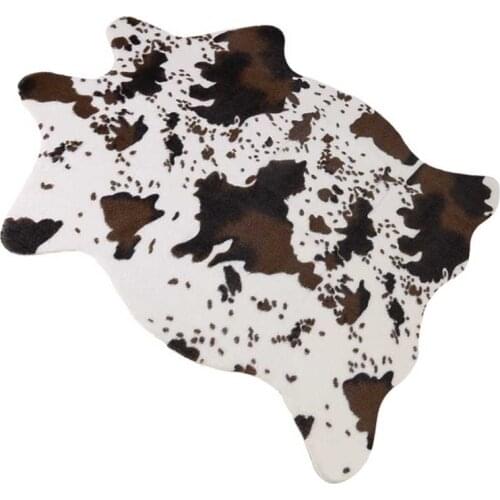 New handpick PV Velvet Imitation Dairy Cow Rugs and Carpet Cow Zebra 110x75cm Latex Non-Slip Carpets For Living Room Bedroom