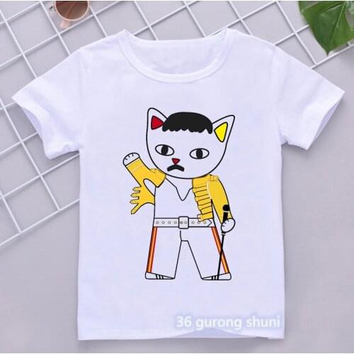 New Freddie Mercury Girls Boys T Shirt Queen Band T-Shirt Kids Short Sleeve T-Shirts 2021 Summer Brand Rock Clothing Tops