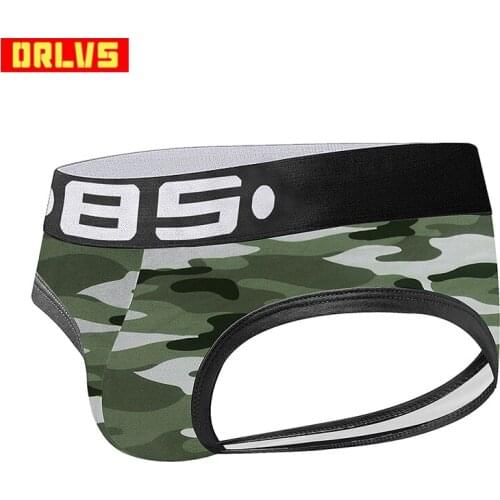 ORLVS Brand Male Underwear Sexy Men Briefs Shorts Soldier Breathable Cotton U Convex Briefs Homme Tide Camouflage Printed Cueca