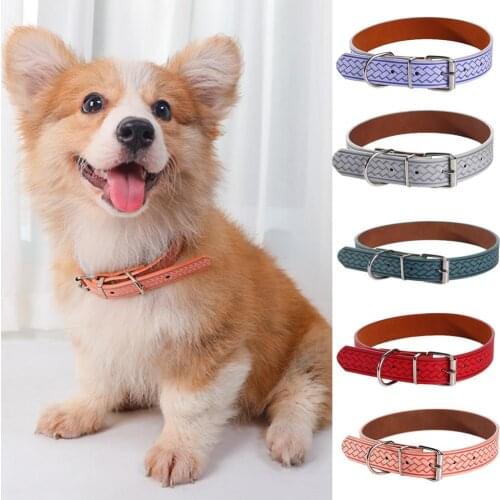 Pet Collar Woven Pattern Decorative Adjustable Fashion Dog Necklace Loop Pet Supplies