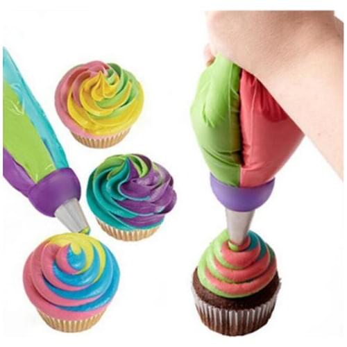 3 In 1 Pastry Adaptor Tulip Rose Flower Cream Pastry Coupler Cake cooking tools Russia Nozzles Icing Piping Tip sets Converter