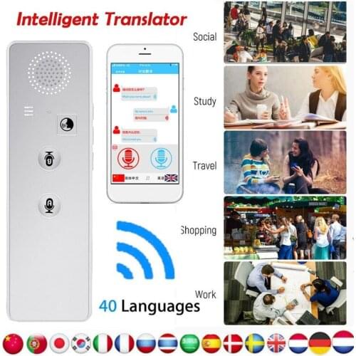 Portable New T3 Translation Intelligent Translator 40+ Languages Instant Voice Pocket Device Smart Instant Real Time Translator