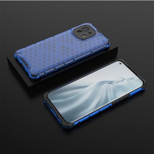 Honeycomb Style TPU Frame Bumper Fundas Shockproof Cover for Xiaomi Mi 11 Mi11 5G 6.81 inch Case Coque Protective Shell Housing
