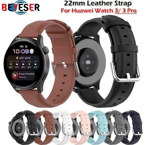 For Huawei Watch3 Strap watchbands Leather Bracelet 22mm Watch band For Huawei Wacth 3/3 Pro/GT/GT2 46mm/GT 2e/GT2 Pro Correa