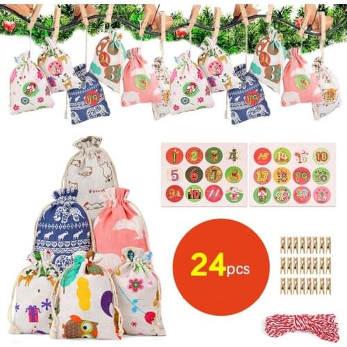 Chrismats Storage Bag Gift Drawstring Cotton Linen Candy Tea Jewelry Organizer Makeup Cosmetic Coins Keys Bags