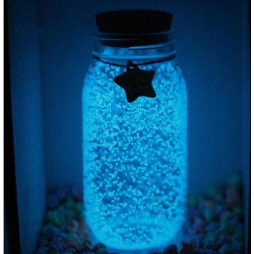 Glow in Dark Fluorescent Luminous Sand Wishing Bottle Fish Tank Gravel Decor
