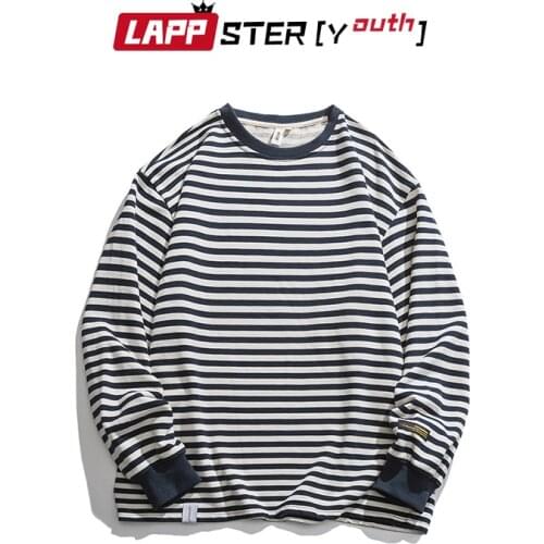 LAPPSTER-Youth Men Japanese Streetwear Vintage Striped Hoodies 2021 Mens Graphic Kawaii Harajuku Hoodies Male Causal Kpop Hoodie