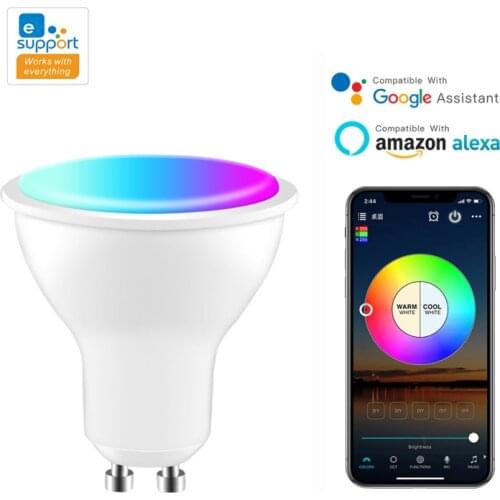 220-240V Wifi Smart Gu10 LED Light Bulb EWeLink APP Remote Voice Control Work With Alexa Google Home 4W RGB+CCT Spotlight Lamp
