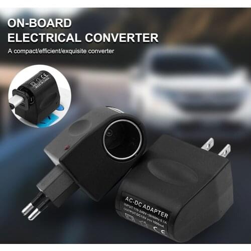 Universal 90V-240V AC to 12V DC Adapter Car Lighter Power Socket Converter 220V to 12V Household Cigarette Lighter US/EU Plug