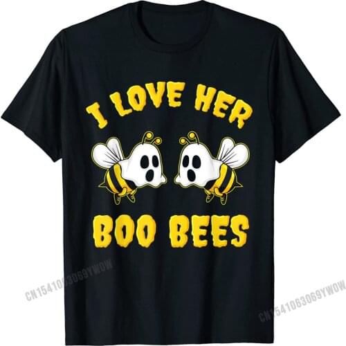 Halloween I Love Her Boo Bees Funny T-Shirt Camisas Men 3D PrintedCrazy Tops Shirts Fashionable Cotton Mens T Shirt