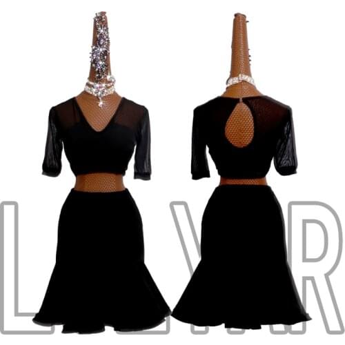 New Latin Dance Dress Competition Dress Costumes Skirt Performing Dress Adult Customize Children Red Matador Skirt Split Skirtes