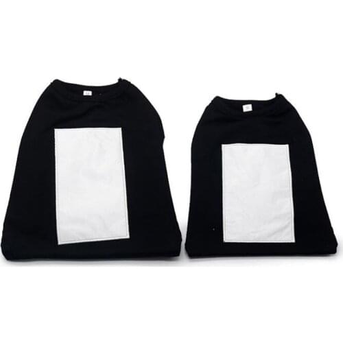 10Pcs Sublimation DIY White Blank Black Patchwork Cotton Short Sleeve Thin Vest for Small Pet Heat Transfer Print