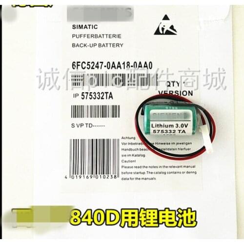 10pcs Original New For SIEMENS 575332 TA 575332TA 3V 6FC5247-0AA18-0AA0 840D Lithium PLC Battery with AMP plugs