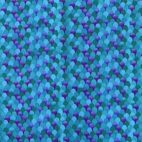 100% Plain Cotton Gold Stamping Gradual Gradient Color Mermaid Fish Scale Skin Printed Fabric Fabric Patchwork Dress Ornament